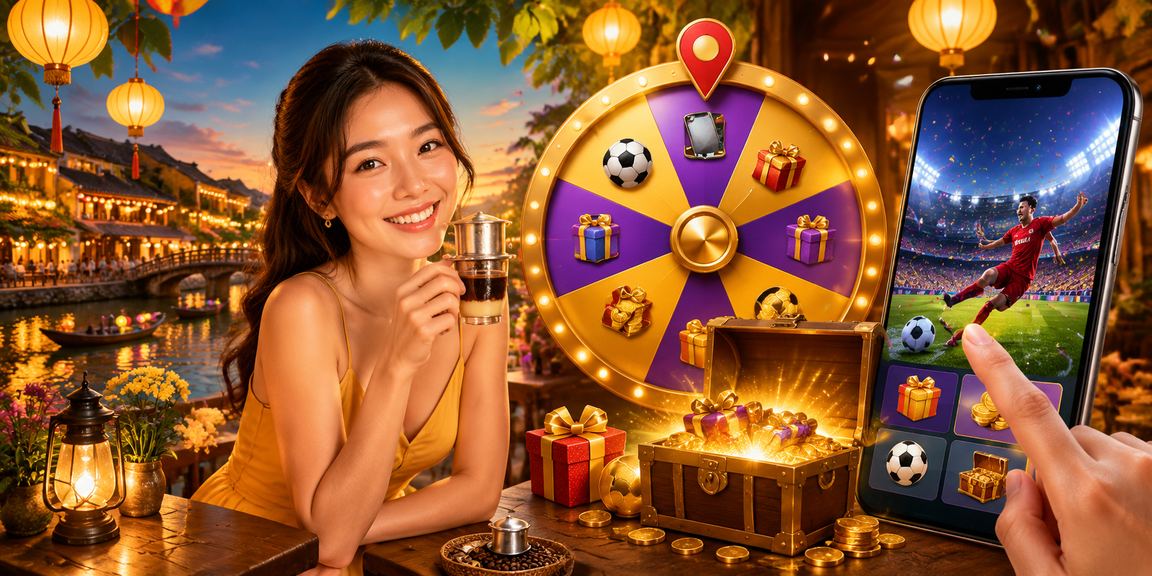 Người chơi thử vận may với lucky draw tại quán cà phê Hội An