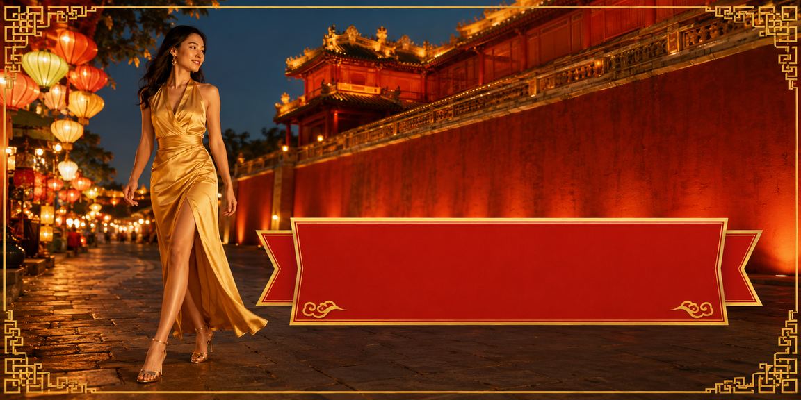 Khung cảnh đặt cược casino bên chợ đêm Huế về đêm